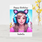 Carte Anniversaire de la fille à thème Anime | Page Coul (Fleur jaune)