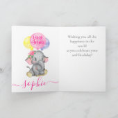 Carte Anniversaire de la fille rose parfaite (Intérieur)