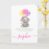 Carte Anniversaire de la fille rose parfaite (Fleur jaune)