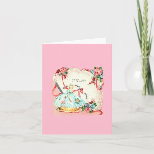 Carte Anniversaire de la fille vintage (Devant)