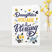 Carte Anniversaire de la fille Vous êtes une bénédiction (Fleur jaune)