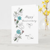 Carte Anniversaire de la Fleur de papa et maman (Fleur jaune)