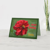 Carte Anniversaire de la floraison de Red Dahlia et Bumb (Devant)