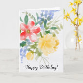 Carte Anniversaire de la flore de l'aquarelle (Fleur jaune)