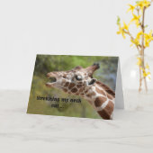 Carte Anniversaire de la Giraffe (Fleur jaune)