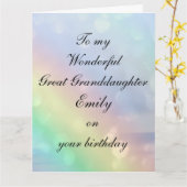 Carte Anniversaire de la grande petite-fille personnalis (Fleur jaune)