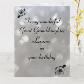 Carte Anniversaire de la grande petite-fille personnalis (Fleur jaune)