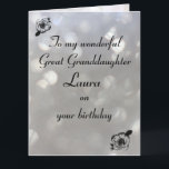 Carte Anniversaire de la grande petite-fille personnalis<br><div class="desc">Stylish personalised Birthday Greeting Card for Great Granddaughter</div>