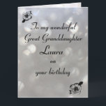 Carte Anniversaire de la grande petite-fille personnalis<br><div class="desc">Stylish personalised Birthday Greeting Card for Great Granddaughter</div>