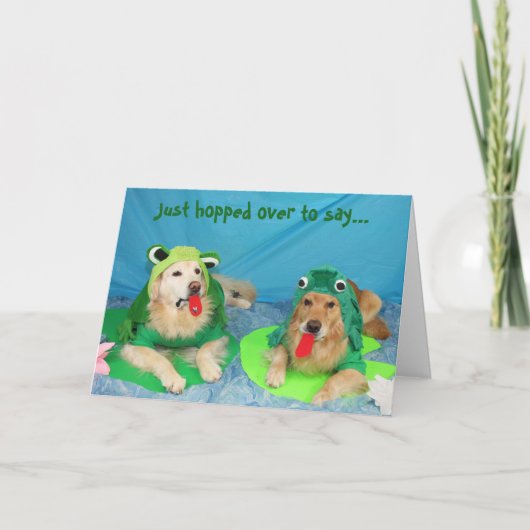Carte Anniversaire de la grenouille dorée (Devant)