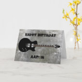 Carte Anniversaire de la guitare électrique (Fleur jaune)