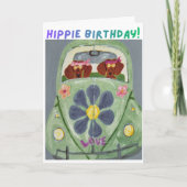 Carte Anniversaire de la hippie teckel (Devant)
