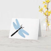 Carte Anniversaire de la libellule (Fleur jaune)