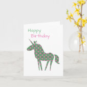 Carte Anniversaire de la licorne (Fleur jaune)