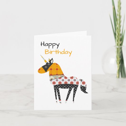 Carte Anniversaire de la licorne (Devant)