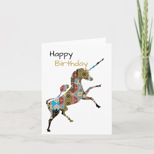 Carte Anniversaire de la licorne (Devant)