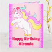 Carte Anniversaire de la licorne (Fleur jaune)