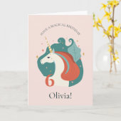 Carte Anniversaire de la licorne magique (Fleur jaune)