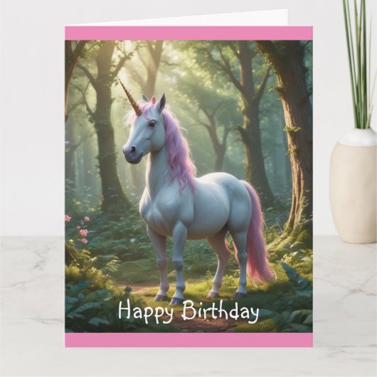 Carte Anniversaire de la licorne magique (Devant)