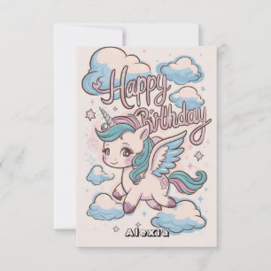 Carte Anniversaire de la licorne mystique enchantée