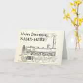 Carte Anniversaire de la locomotive (Fleur jaune)