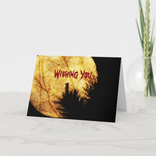 Carte Anniversaire de la Lune d'Halloween (Devant)