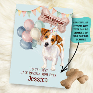 Carte Anniversaire de la maman/papa de chien Jack Russel