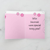 Carte Anniversaire de la marguerite rose nièce (Intérieur)