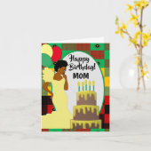 Carte Anniversaire de la mère africaine américaine (Fleur jaune)