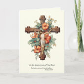 Carte Anniversaire de la mort Perdu aimé Jésus Floral (Devant)