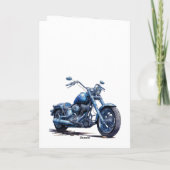 Carte Anniversaire de la Moto Bleue (Dos)