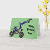 Carte anniversaire de la moto-cross aérienne (Fleur jaune)