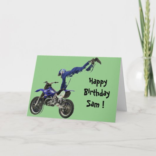 Carte anniversaire de la moto-cross aérienne (Devant)