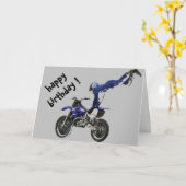 Carte anniversaire de la motocross aérienne (Fleur jaune)