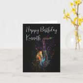 Carte Anniversaire de la musique saxophone (Fleur jaune)