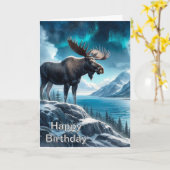 Carte Anniversaire de la nature nocturne de l'Alaska (Fleur jaune)