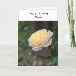 Carte Anniversaire de la nièce Roses jaunes pastel Roses