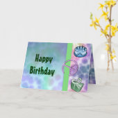 Carte Anniversaire de la paix de Tie Dye (Fleur jaune)