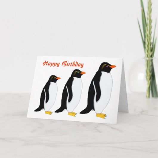 Carte Anniversaire de la parade des pingouins (Devant)