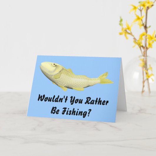 Carte Anniversaire de la pêche (Fleur jaune)