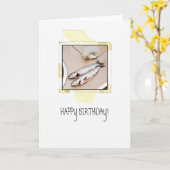 Carte Anniversaire de la pêche (Fleur jaune)