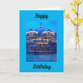 CARTE ANNIVERSAIRE DE LA PERSONNE SPÉCIALE "CAROUSEL VIN (Fleur jaune)