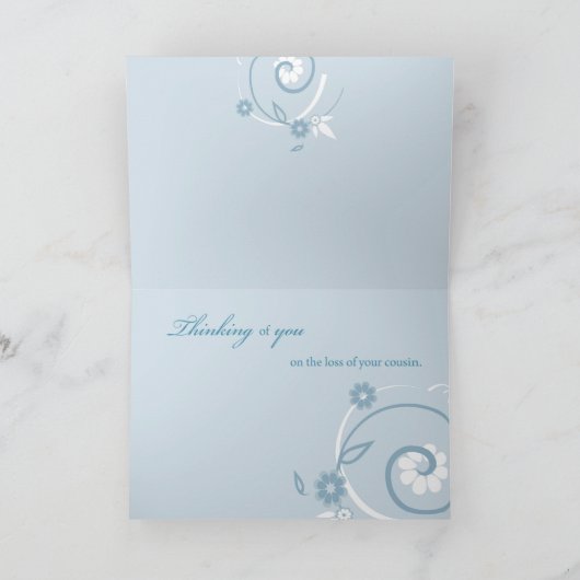 Carte Anniversaire de la perte de Cousin Blue Swirls (Intérieur)