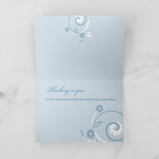 Carte Anniversaire de la perte de Grand-mère Tourbillons (Intérieur)