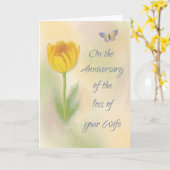 Carte Anniversaire de la perte de la femme Fleur d'aquar (Fleur jaune)