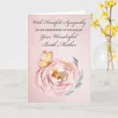 Carte Anniversaire de la perte de la naissance mère papi (Fleur jaune)