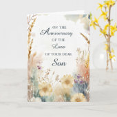 Carte Anniversaire de la perte du fils avec les Fleurs s (Fleur jaune)