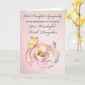 Carte Anniversaire de la perte Rose papillon de naissanc (Fleur jaune)