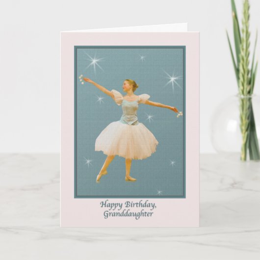 Carte Anniversaire de la petite-fille, danseuse de balle (Devant)