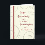 Carte Anniversaire de la petite-fille moderne et de son<br><div class="desc">Bonne carte d'anniversaire mariage pour petite-fille et son mari avec design moderne,  et vers sentimental.</div>